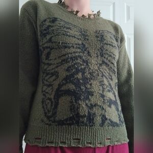 Olive and Black Sweater